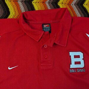 XXL Nike Team Ball State University Polo Shirt Red Performance h340